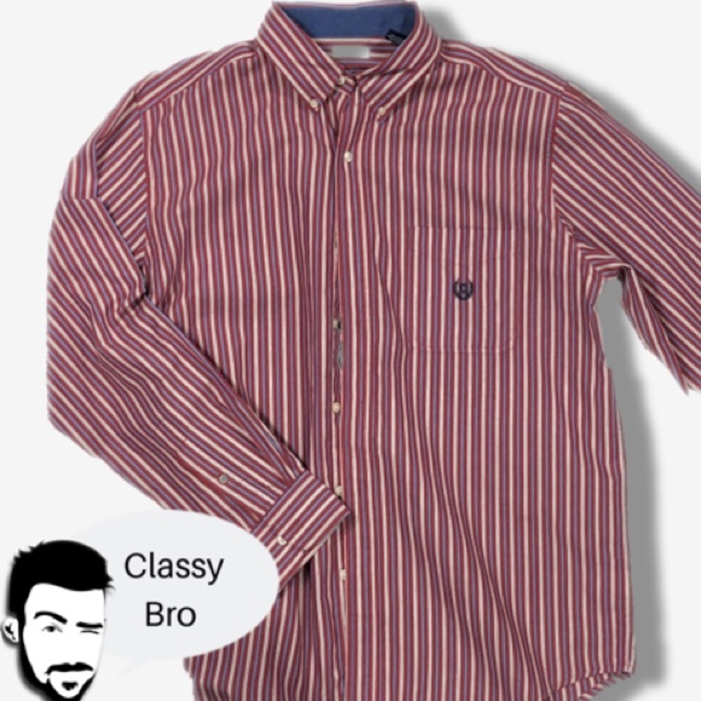 🔵2/$20 CHAPS Ralph Lauren Men’s Button Shirt Sz L - Picture 1 of 8